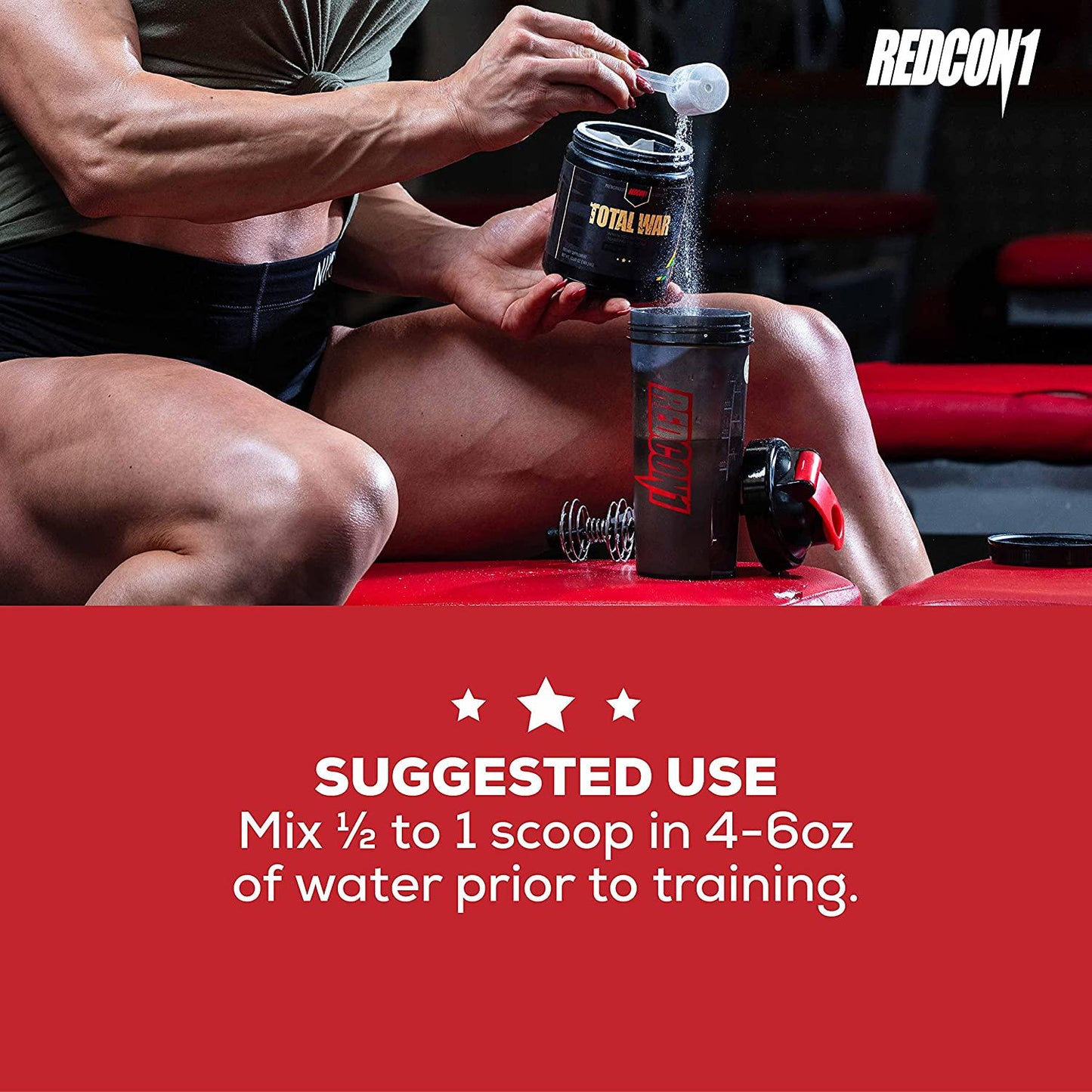Redcon1 Total War - Pre Workout, 30 Servings, Boost Energy, Increase Endurance and Focus, Beta-Alanine, 350mg Caffeine, Citrulline Malate, Nitric Oxide Booster - Keto Friendly (Patriot)