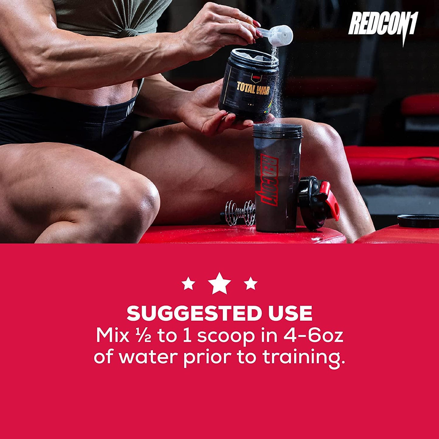 Redcon1 - Total War Preworkout Powder - Strawberry Kiwi - 30 Servings - Insane Energy, Laser Focus, Insane Endurance (Strawberry Kiwi)