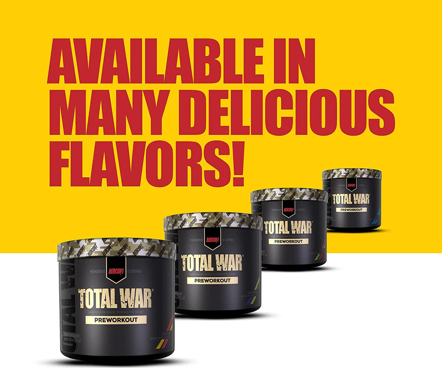 Redcon1 - Total War - Preworkout - All New (15 Servings) Boost Energy, Increased Lasting Endurance, Citrulline Malate, Beta-Alanine, Keto Friendly, (Tigers Blood)