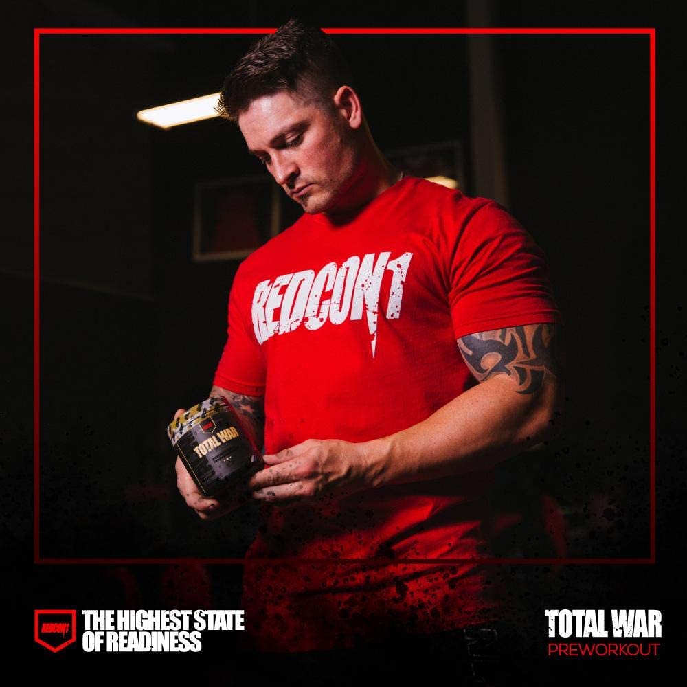 Redcon1 Total War - Pre Workout, 30 Servings, Boost Energy, Increase Endurance and Focus, Beta-Alanine, 350mg Caffeine, Citrulline Malate, Nitric Oxide Booster - Keto Friendly (Patriot)