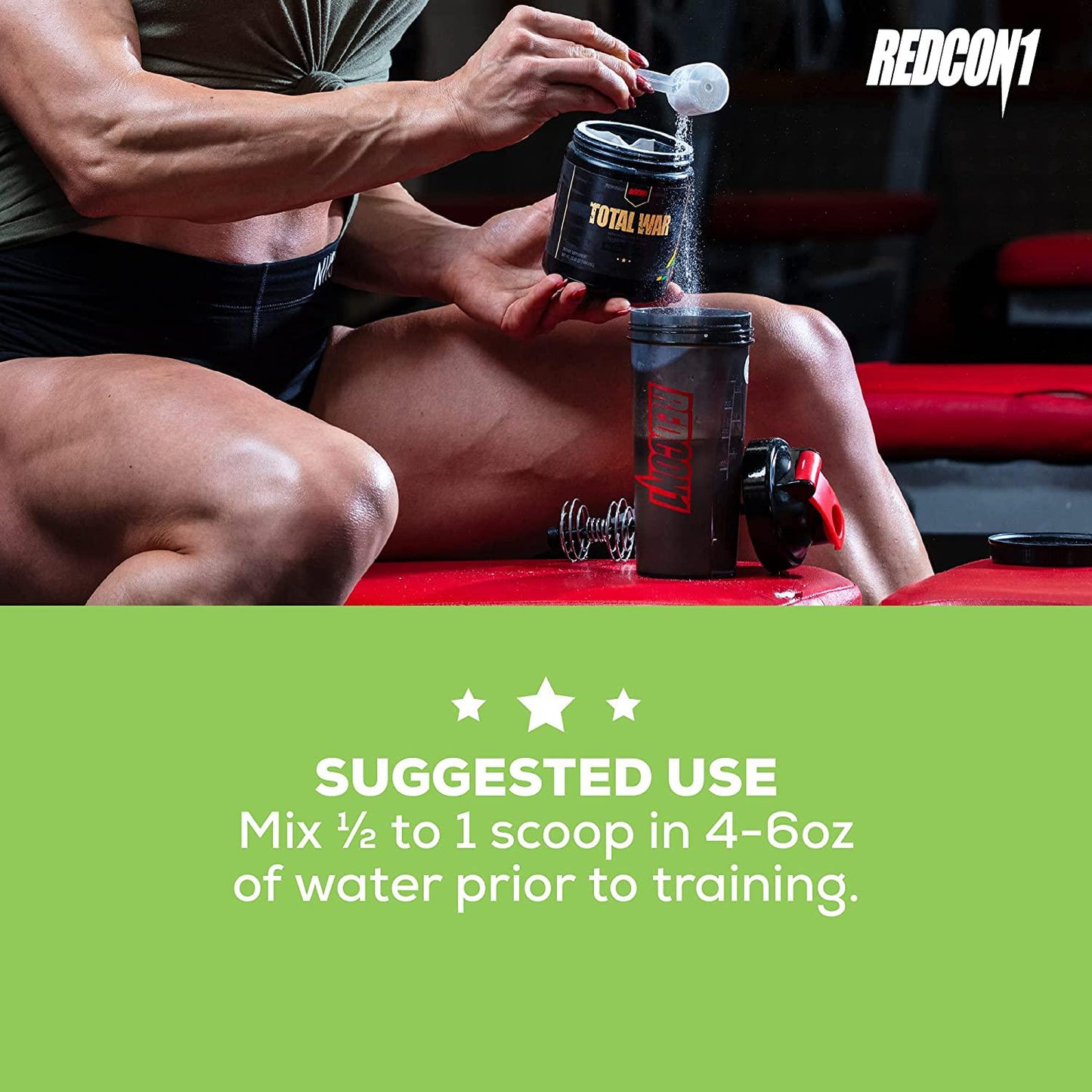 Redcon1 Total War - Pre Workout, 30 Servings, Boost Energy, Increase Endurance and Focus, Beta-Alanine, Caffeine (Watermelon)