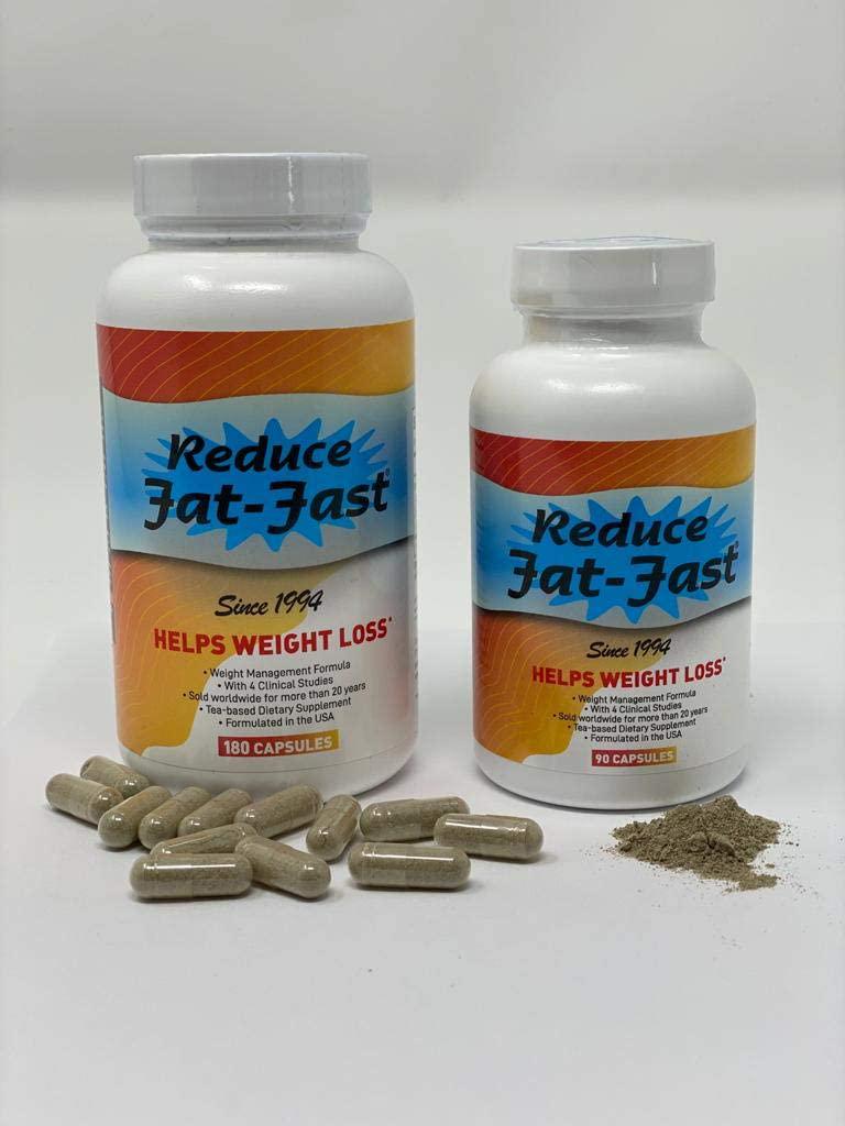 Reduce Fat-Fast Natural Weight Loss Dietary Supplement. Appetite Suppressant and Fat Burner for Women and Men (2 Months supply/180 Capsules)