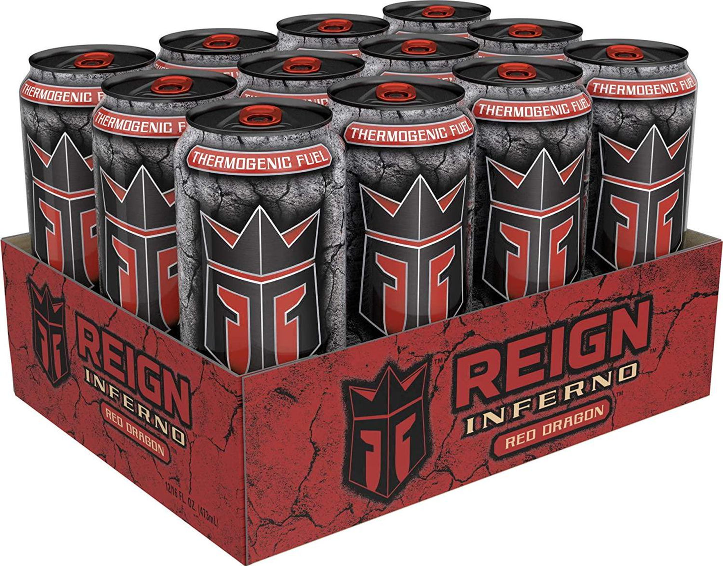 Reign Inferno Thermogenic Fuel Fitness and Performance Drink 16 Ounce Pack of 12, Red Dragon, 192 Fl Oz and Total Body Fuel, Lilikoi Lychee, Fitness and Performance Drink, 16 Fl Oz (Pack of 12)