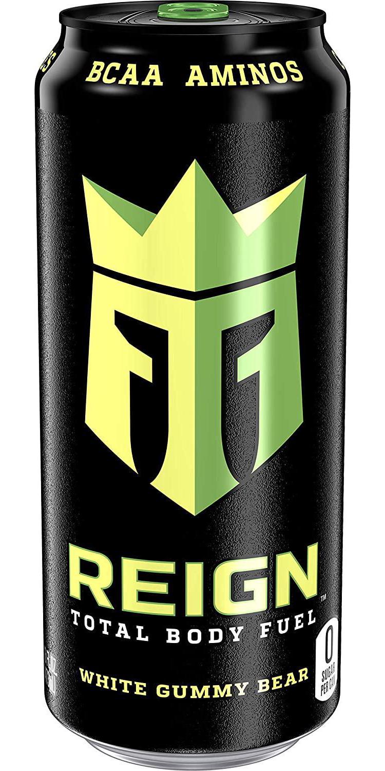 Reign Total Body Fuel, White Gummy Bear, Fitness and Performance Drink, 16 Fl Oz (Pack of 12)