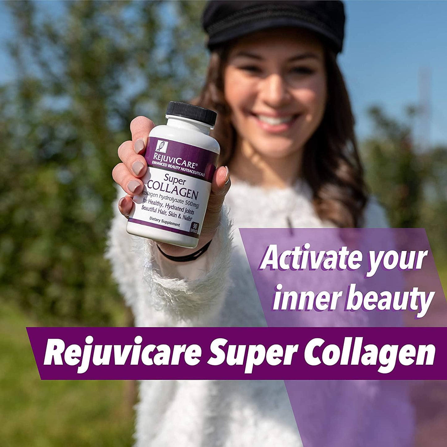 Rejuvicare Super Collagen Capsules for Beauty, Healthy Joints, Hair, Skin, and Nails, 90 servings