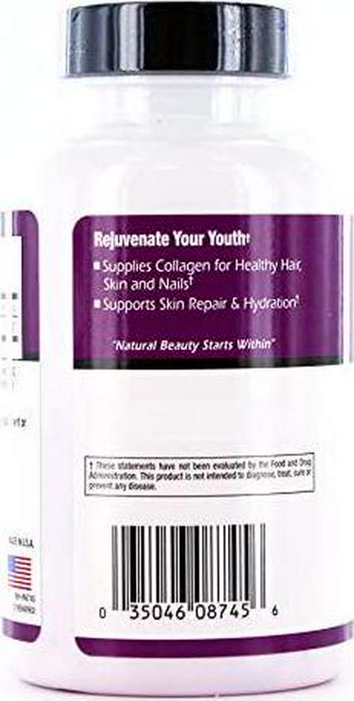 Rejuvicare Super Collagen Capsules for Beauty, Healthy Joints, Hair, Skin, and Nails, 90 servings