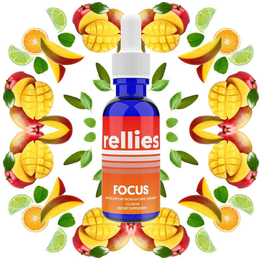 Rellies Natural Focus Mood Support Drops for Transformation Into a Deity of Superhuman Focus, Memory, and Energy | Naturally Derived Terpenes | Ready to Use: No Calculating Dilution (30 Servings)