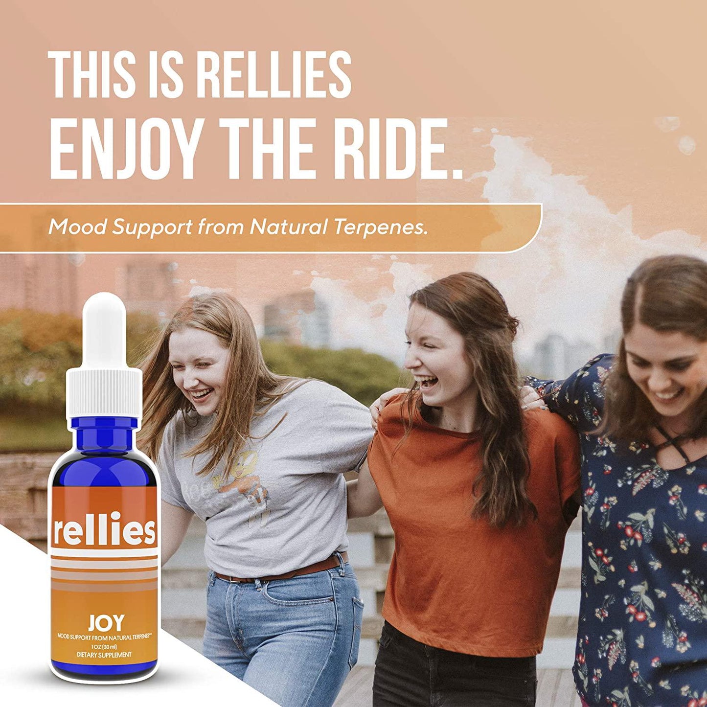 Rellies Natural Joy Mood Support Drops for Permanent Residence on Cloud Nine (30 Servings) Natural Terpenes