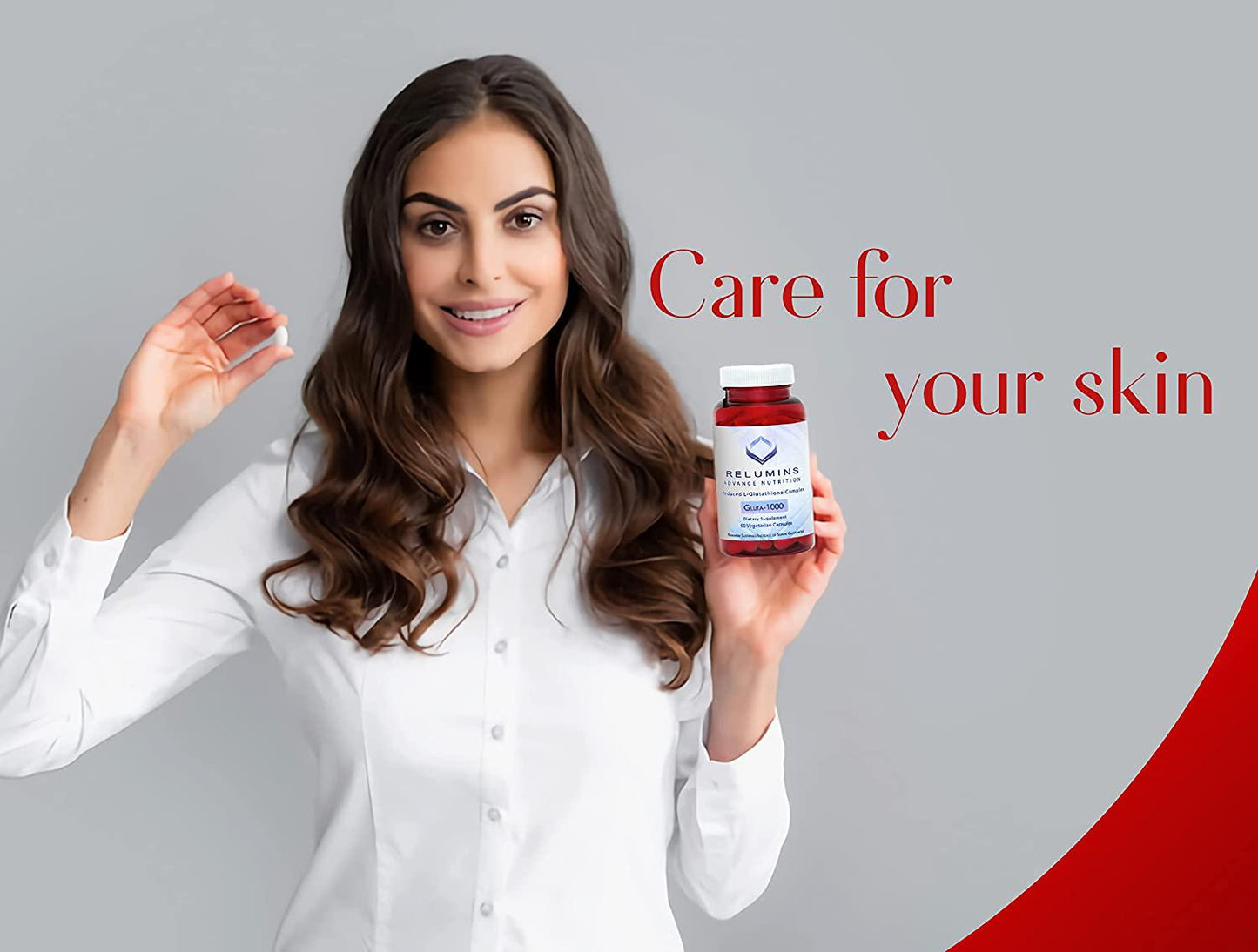 Relumins Advance Nutrition Gluta 1000 - Reduced L-Glutathione Complex - 2X More Effective Than Jarrow at Raising Serum Glutathione