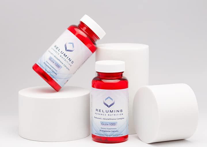 Relumins Advance Nutrition Gluta 1000 - Reduced L-Glutathione Complex - 2X More Effective Than Jarrow at Raising Serum Glutathione