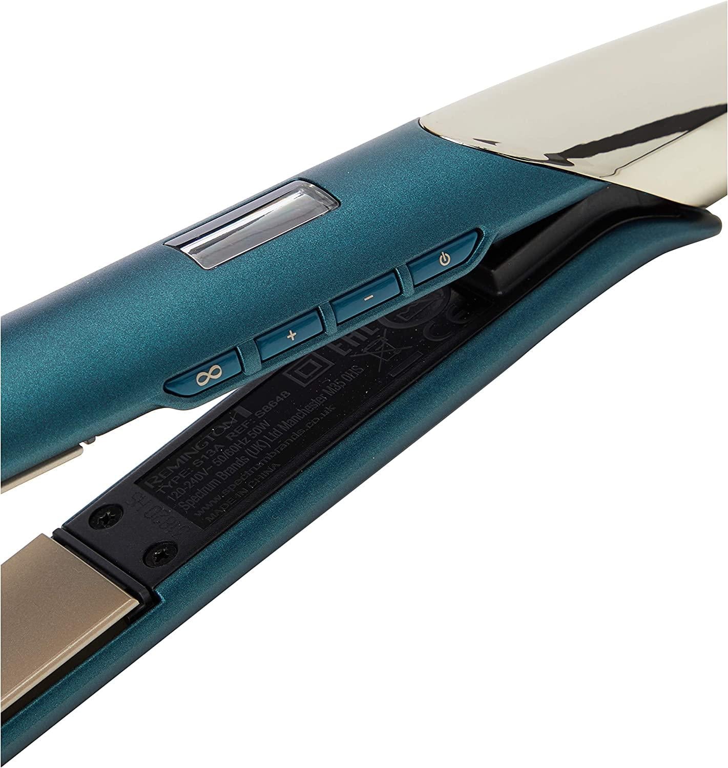 Remington Advanced Coconut Therapy Ceramic Hair Straightener - Salon Performance 110 mm Hair Straighteners with Integrated Temperature Sensor - S8648