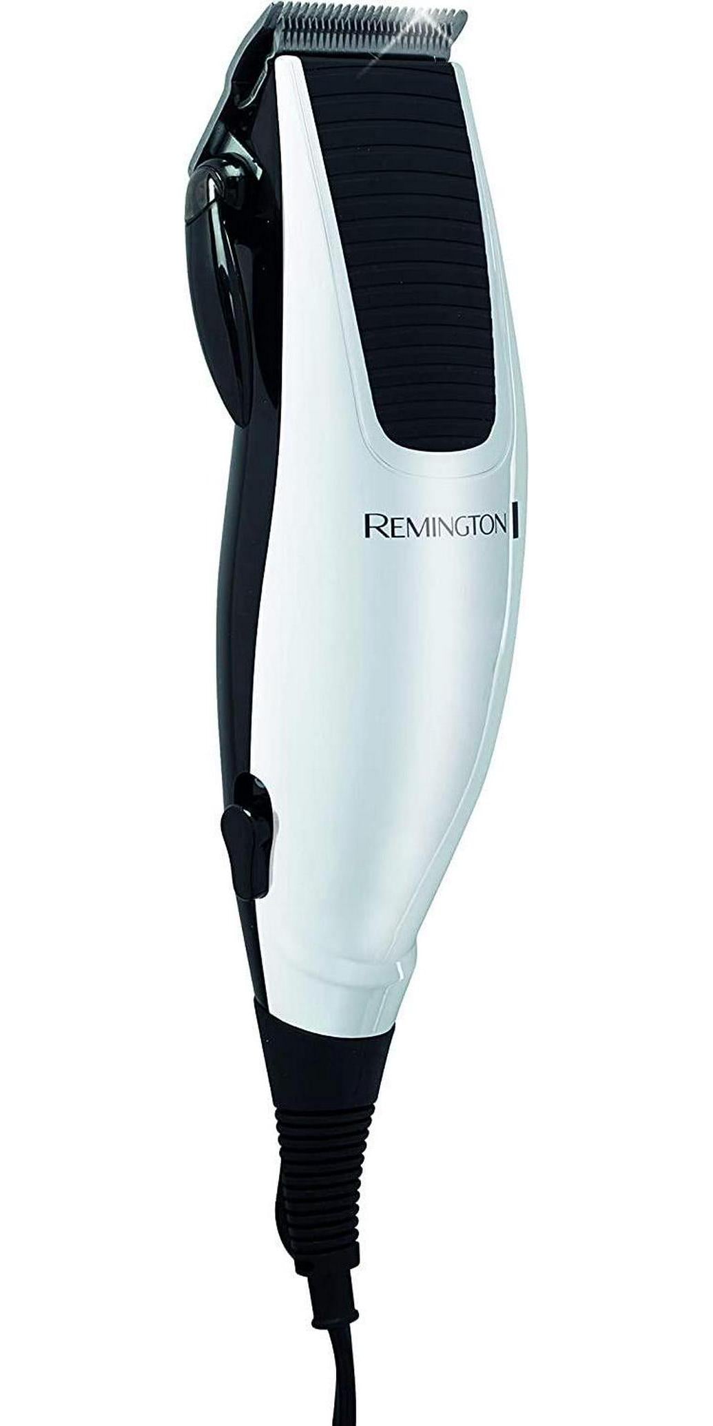 Remington High Precision Haircut Kit, HC1091AU, Corded, 23-Piece Pack Includes: Hair Clipper With Taper Lever, 10x Comb guides (3-25MM), Scissors, Styling Combs, and Sectioning Clips - Silver