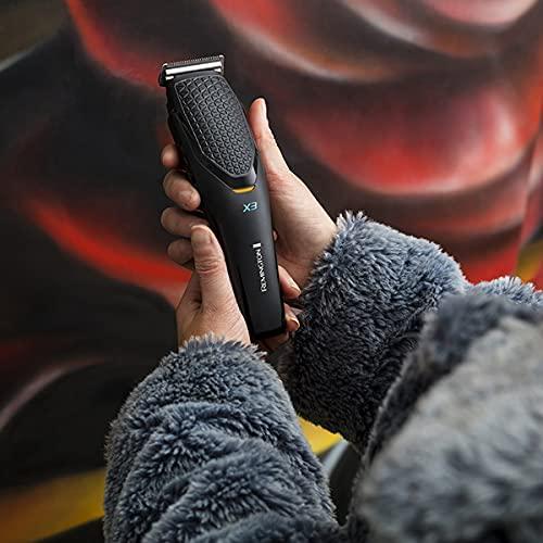 Remington Power-X Series X3 Hair Clipper, HC3000AU, Cordless Rechargeable Hair Trimmer, 24 Length Settings (0.5-24mm), 2 Comb Attachments, Premium Self-Sharpening Blades - Black