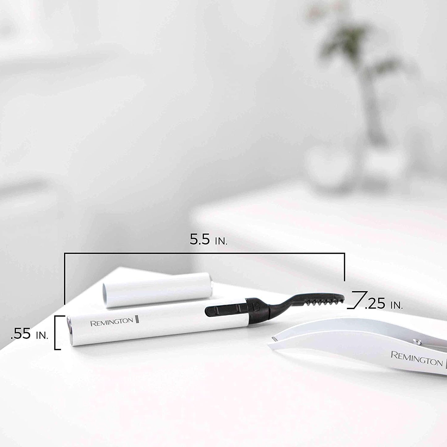 Remington Reveal Lash and Brow Kit, Heated Eyelash Curler and Precision Tweezers with LED light (EC300B)