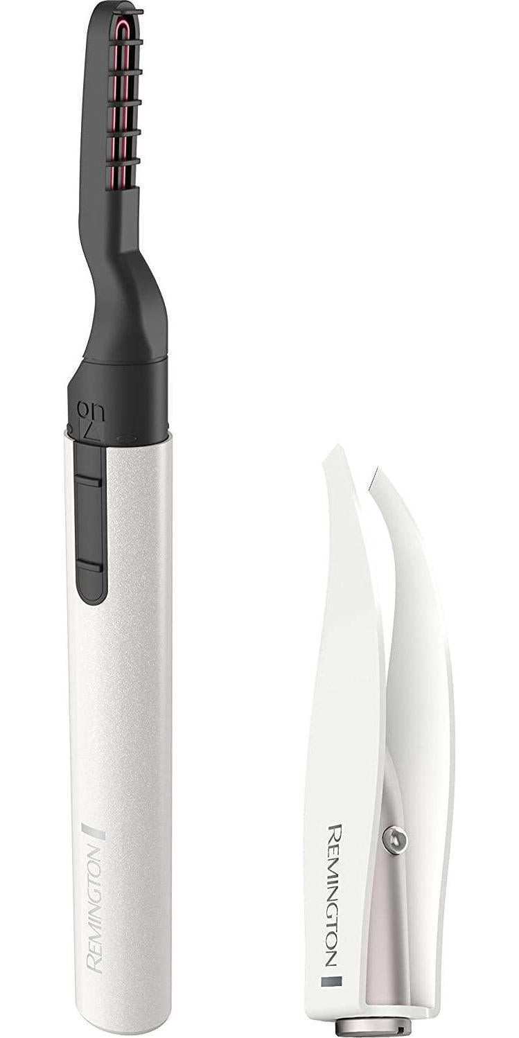 Remington Reveal Lash and Brow Kit, Heated Eyelash Curler and Precision Tweezers with LED light (EC300B)