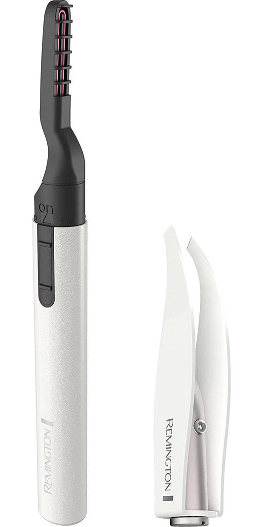 Remington Reveal Lash and Brow Kit, Heated Eyelash Curler and Precision Tweezers with LED light (EC300B)