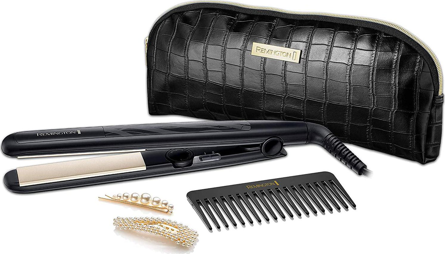 Remington S0100AU Style Function Straightener Gift Set Includes 2 PearlGold Clips, 1 Count