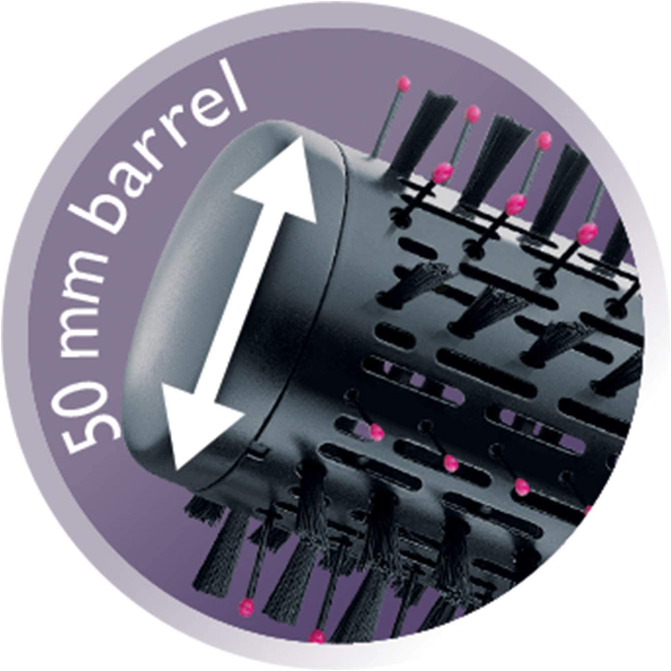 Remington Volume and Curl Air Styler, Ionic Hair Dryer Brush for Curling and Smoothing - AS7051, Black/Pink