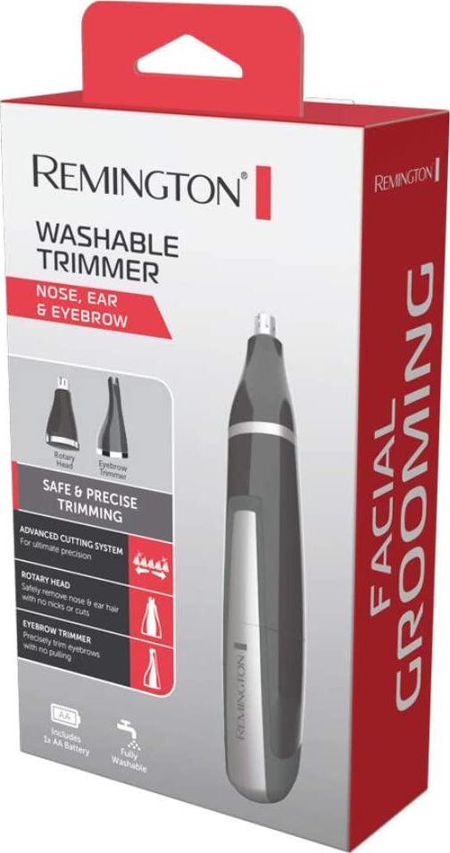 Remington Washable Nose, Ear and Eyebrow Trimmer/Groomer, Black