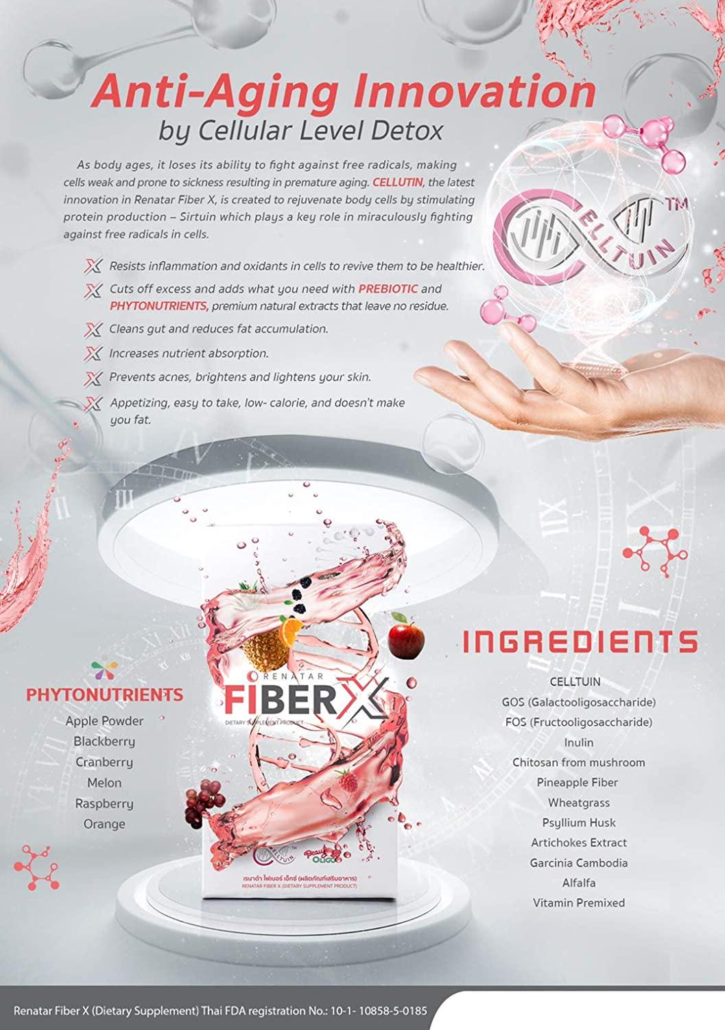 Renatar Fiber X Detox Natural Body Slim by Dollarrich (3BOXES)