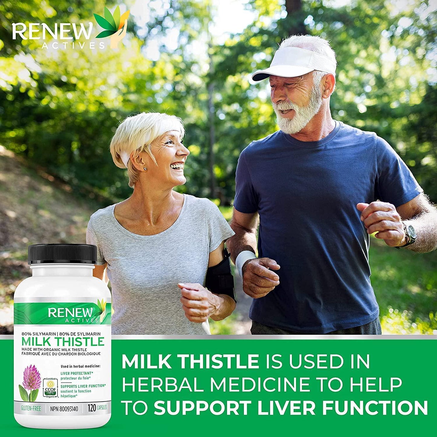 Renew Actives Milk Thistle Capsules: 300mg Organic Milk Thistle Seed Extract Supplement to Support Healthy Liver Function - Highly Concentrated Formula with Standardized Silymarin - 120 Veggie Pills