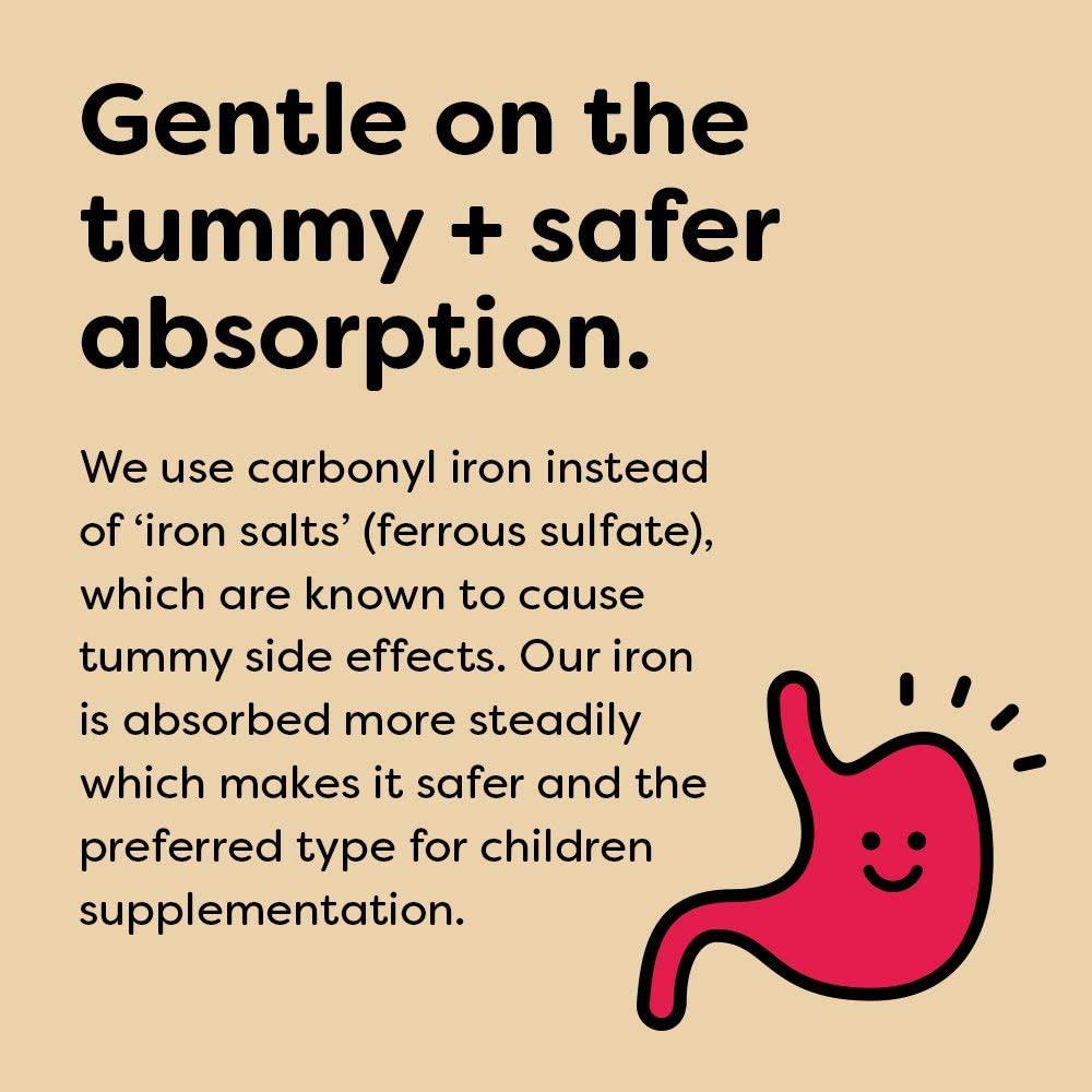 Renzo's Iron Strong, Dissolvable Vegan Vitamins for Kids, Zero Sugar, Oh-Oh-Oh Orange Flavor, 90 Melty Tabs