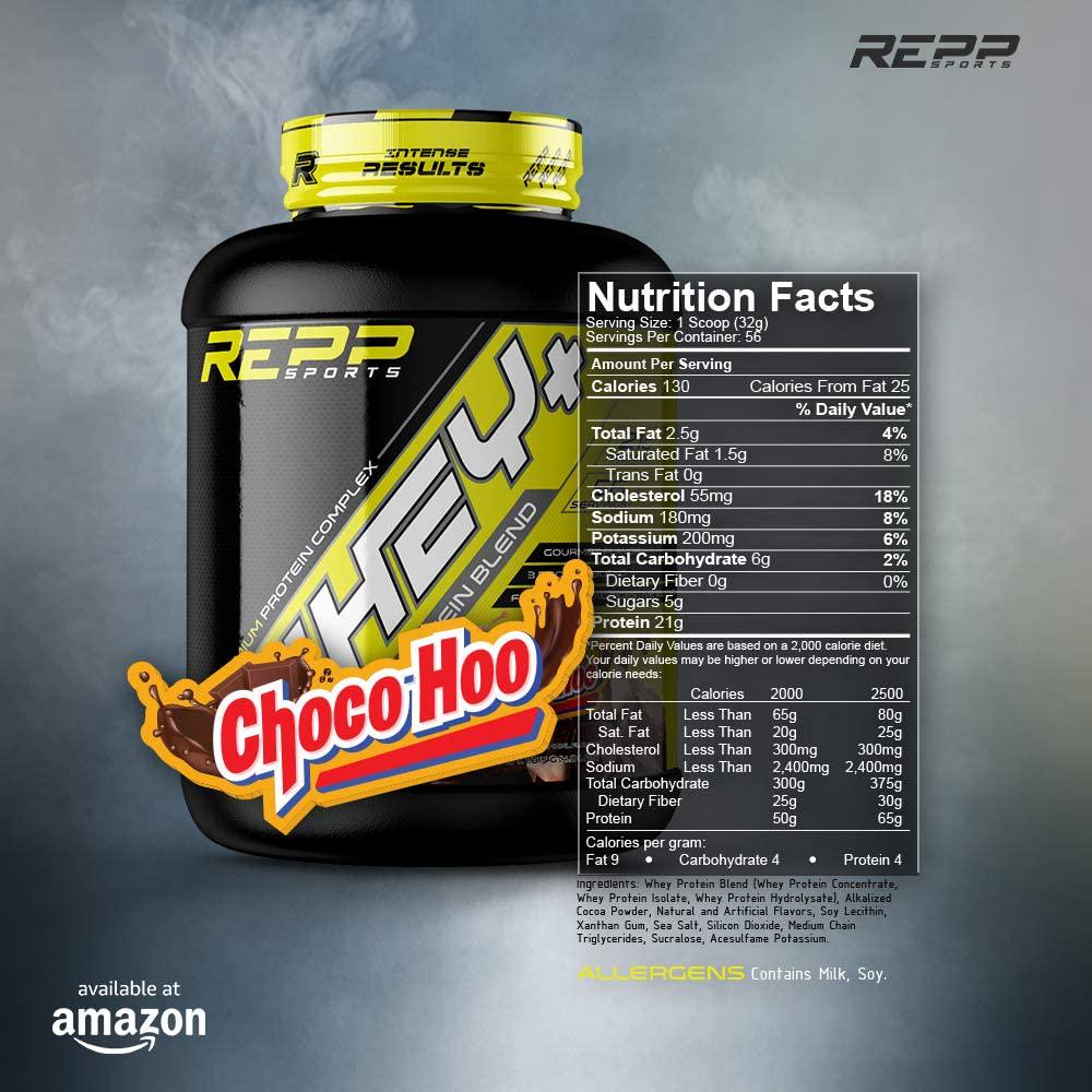 Repp Sports Whey+ | Whey Protein Powder, Whey Isolate, Whey Concentrate, Hydrolysate - Choco-Hoo 4lbs