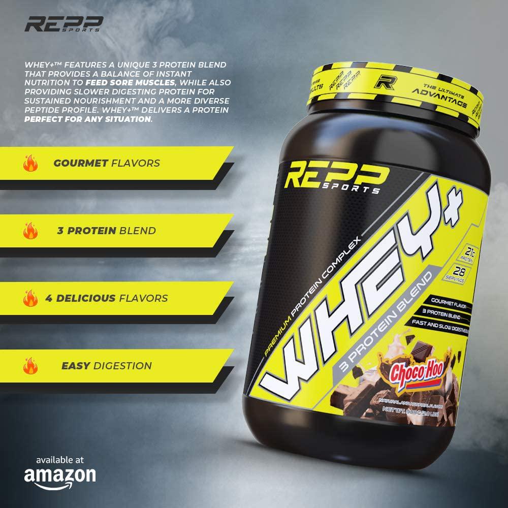 Repp Sports Whey+ | Whey Protein Powder, Whey Isolate, Whey Concentrate, Hydrolysate - Choco-Hoo 4lbs