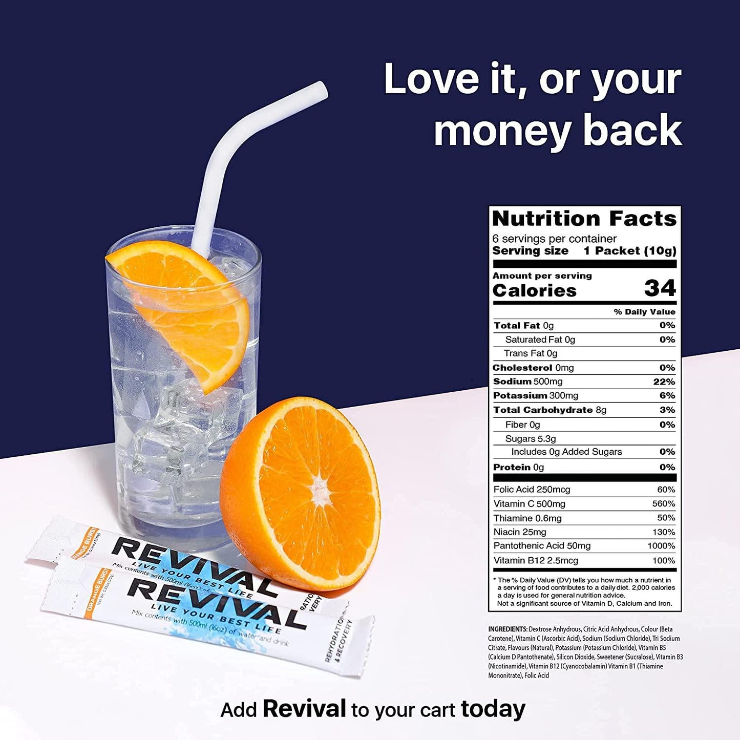 Revival Shots - Electrolyte Rehydration Powders, Hydration Packets, Hydration Powder Packets, Orange Flavor (6 Packets) and Summer Fruit Flavor (6 Packets), Electrolyte Packets Bundle