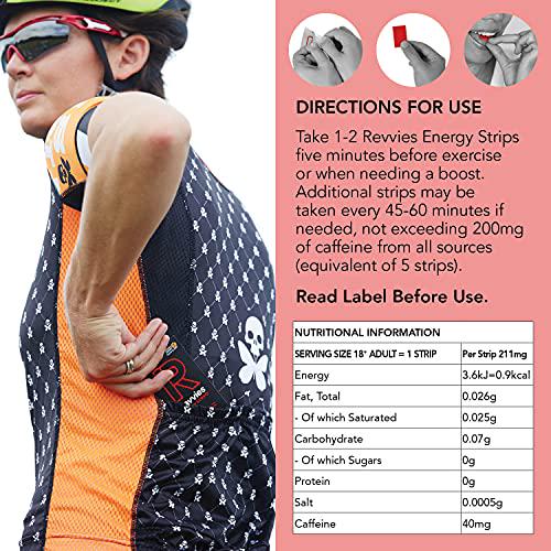 Revvies Energy Strips | Tropical Hit | 50 Strips | 40mg Caffeine Strip | 2 Strip = Coffee/Energy Drink | Less Than 2 Calories | Vegan | 10 x 5PK