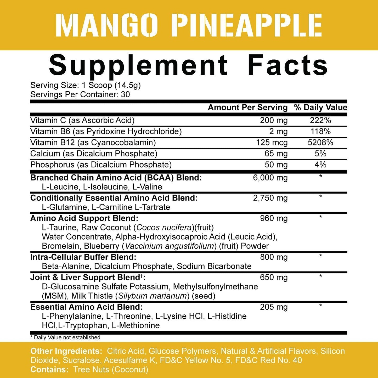 Rich Piana 5% Nutrition All Day You May 10:1:1 BCAA Post Workout Muscle and Joint Recovery Drink Supplement Powder, Essential Amino Acids, Creatine, Sugar-Free, 16.4 oz, 30 Servings (Mango Pineapple)