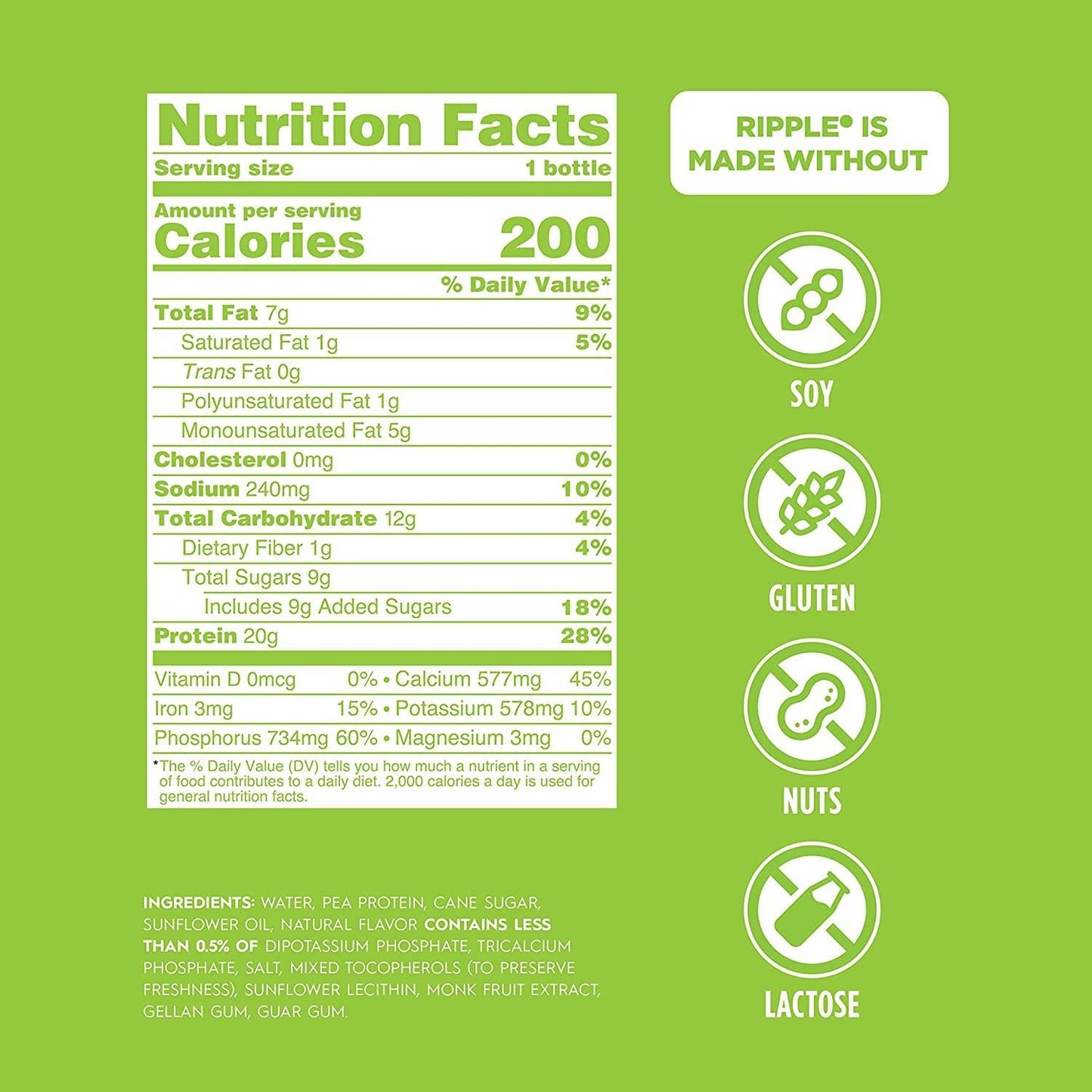 Ripple Vegan Protein Shake, Chocolate 12 Fl Oz (12 Pack) and Ripple Vegan Protein Shake, Vanilla (12 Pack) | 24 Pack