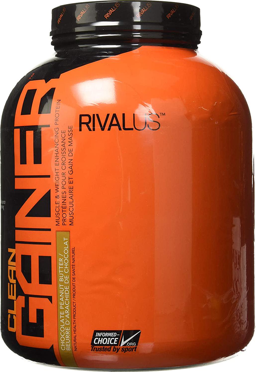 Rivalus Clean Gainer Protein Powder 5 lb, Chocolate Peanut Butter,, Chocolate Peanut Butter 2268 grams
