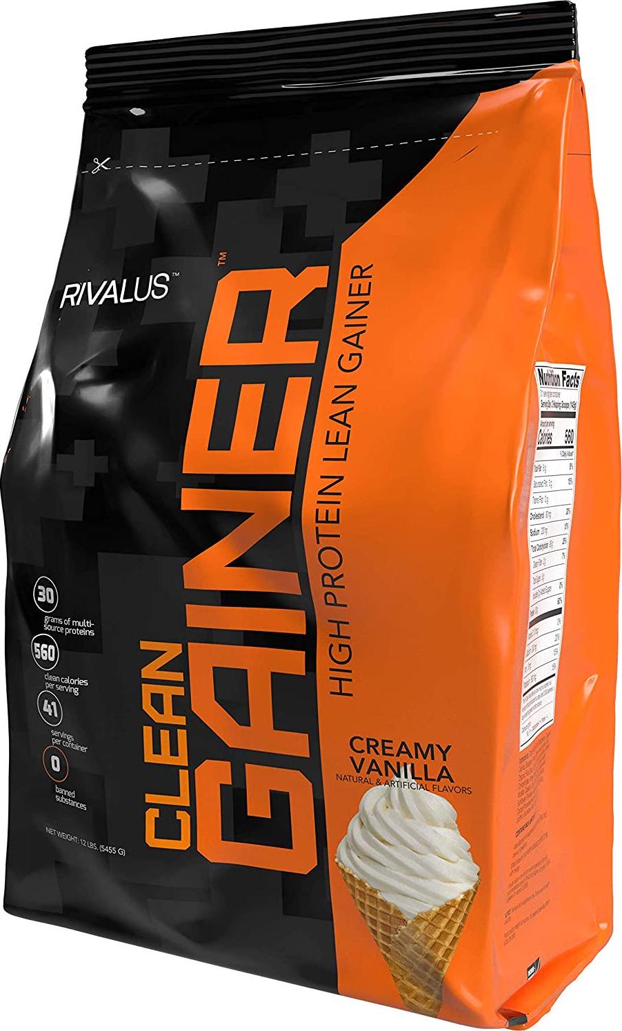 Rivalus Clean Gainer Protein Powder 12 lb, Smooth Vanilla,, Smooth Vanilla 5443 grams