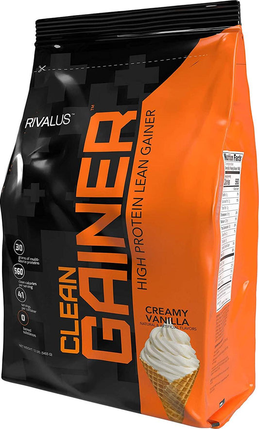 Rivalus Clean Gainer Protein Powder 12 lb, Smooth Vanilla,, Smooth Vanilla 5443 grams