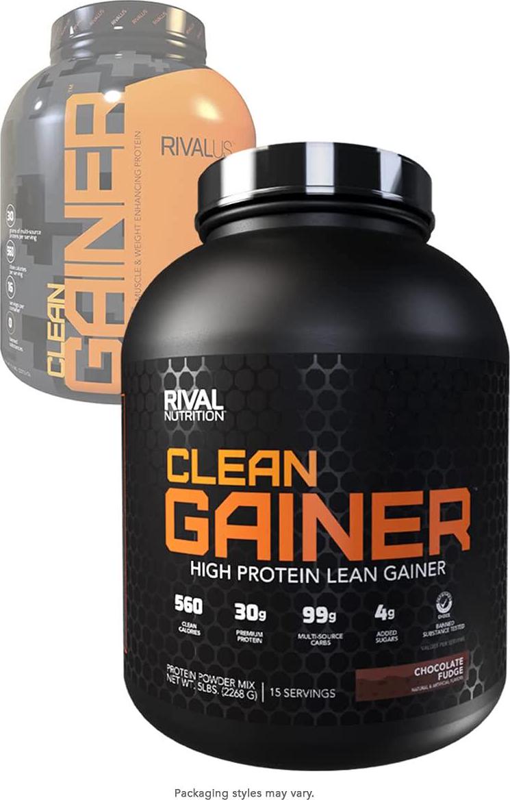 Rivalus Clean Gainer Protein Powder 5 lb, Rich Chocolate, Rich Chocolate, 2268 grams