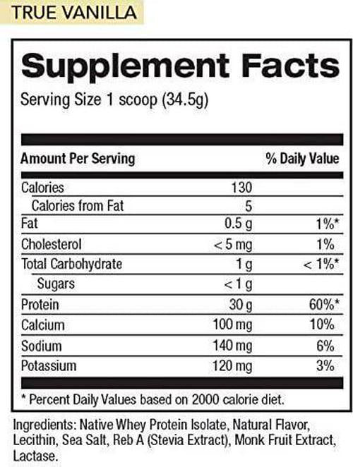 Rivalus Native Pro 100 Protein Powder Blend, Vanilla, 3.2 Pound