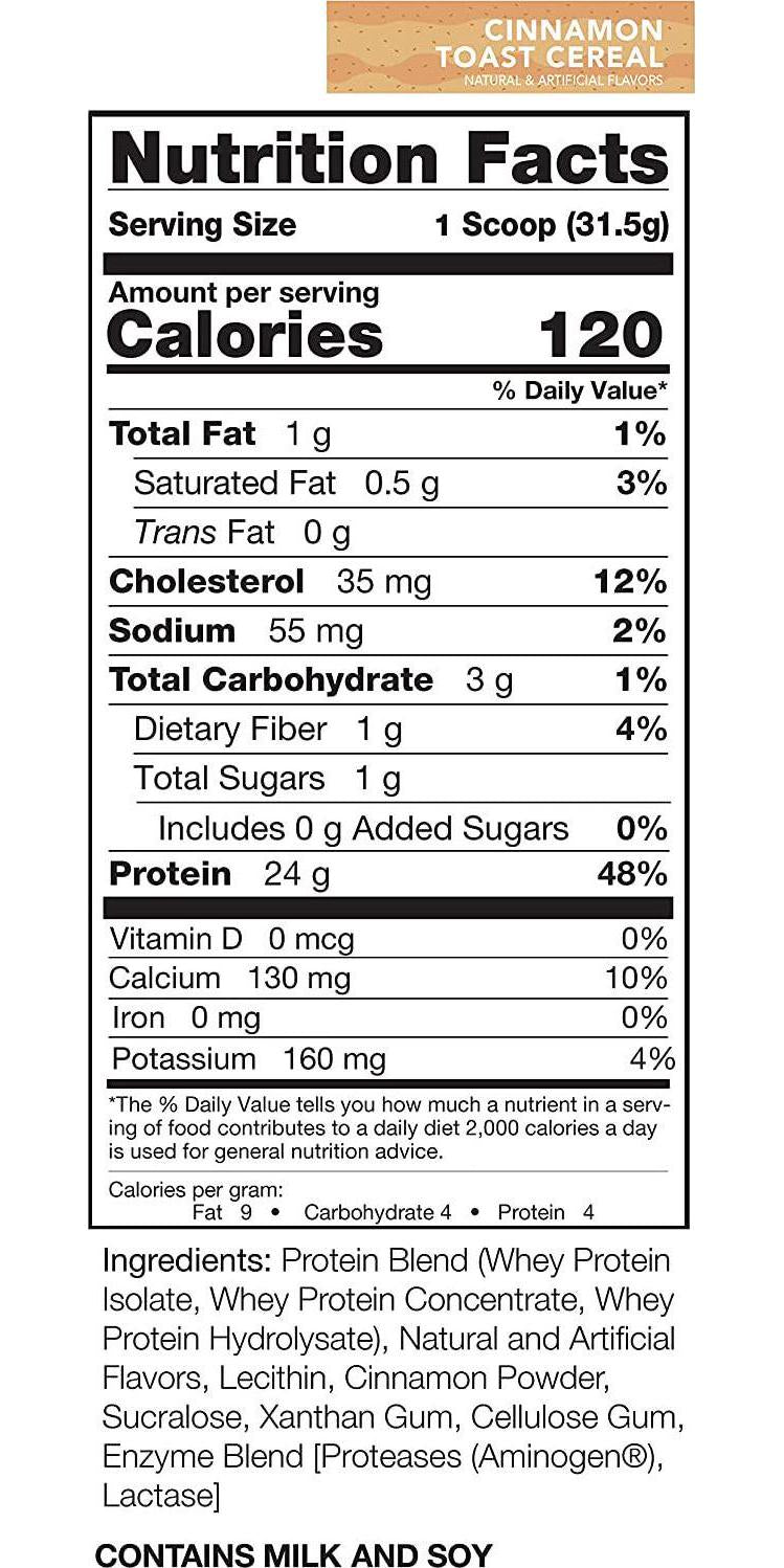 Rivalus Rivalwhey Cinnamon Toast 2lb - 100% Whey Protein, Whey Protein Isolate Primary Source, Clean Nutritional Profile, BCAAs, No Banned Substances, Made in USA