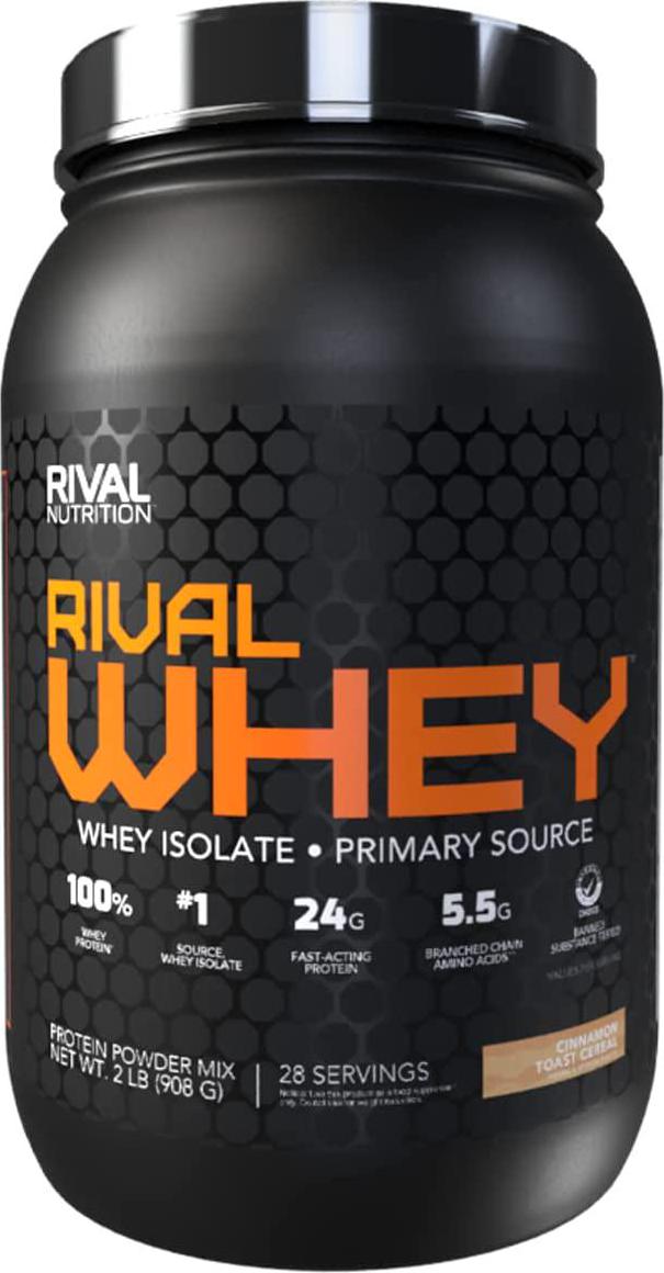 Rivalus Rivalwhey Cinnamon Toast 2lb - 100% Whey Protein, Whey Protein Isolate Primary Source, Clean Nutritional Profile, BCAAs, No Banned Substances, Made in USA