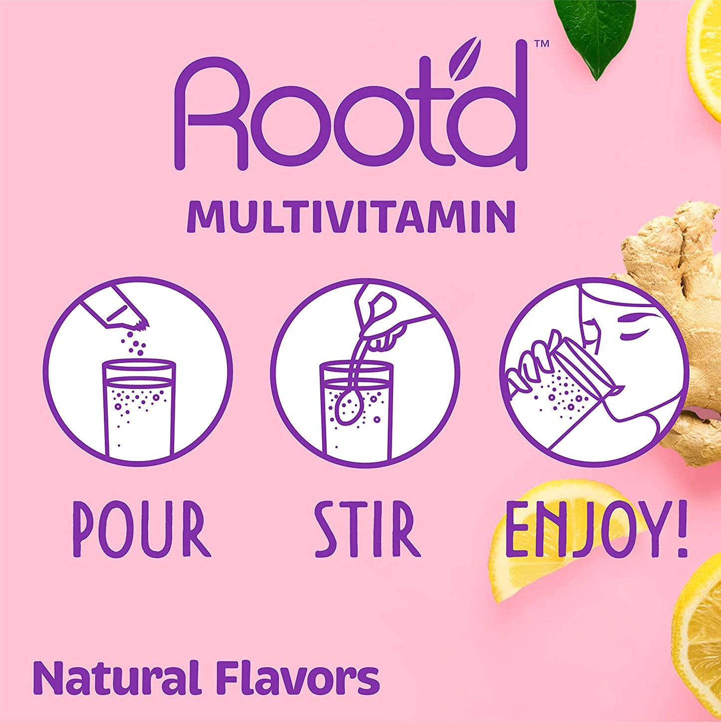 Rootd - Powder Prenatal Vitamin - Pregnancy Multivitamin with 25 Vitamins and Minerals A, C, D, E, B12, B6, K, Iron, Folate, Probiotics, Organic Super Greens | Lemon Ginger | 24 Effervescent Stick Packs