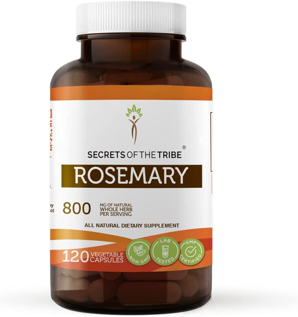 Rosemary 120 Capsules, 800 mg, Organic Rosemary (Rosmarinus Officinalis) Dried Leaf (120 Capsules)