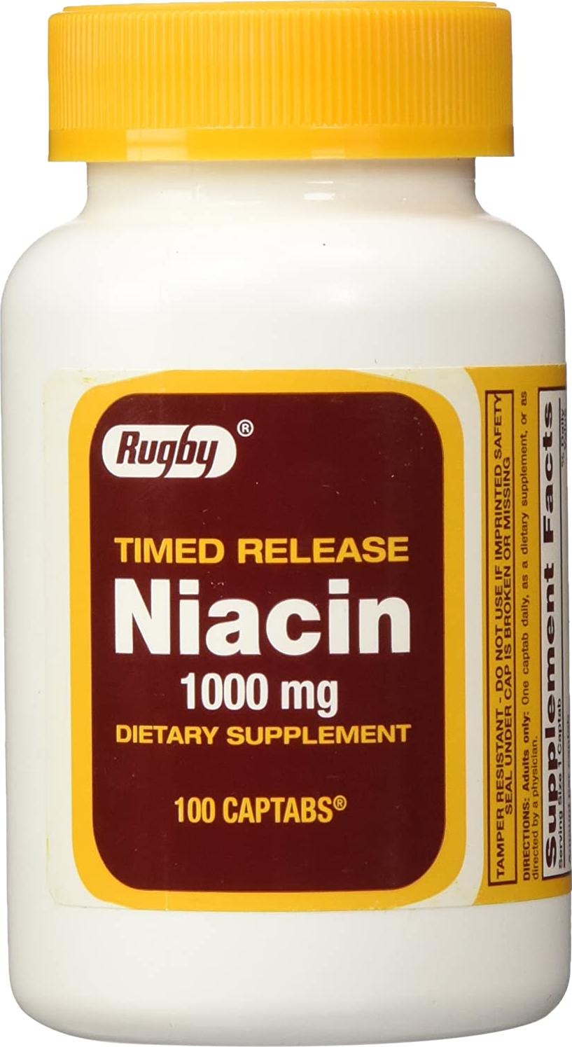 Rugby Niacin Timed Release 1000mg Tablets - 3 Pack (3)