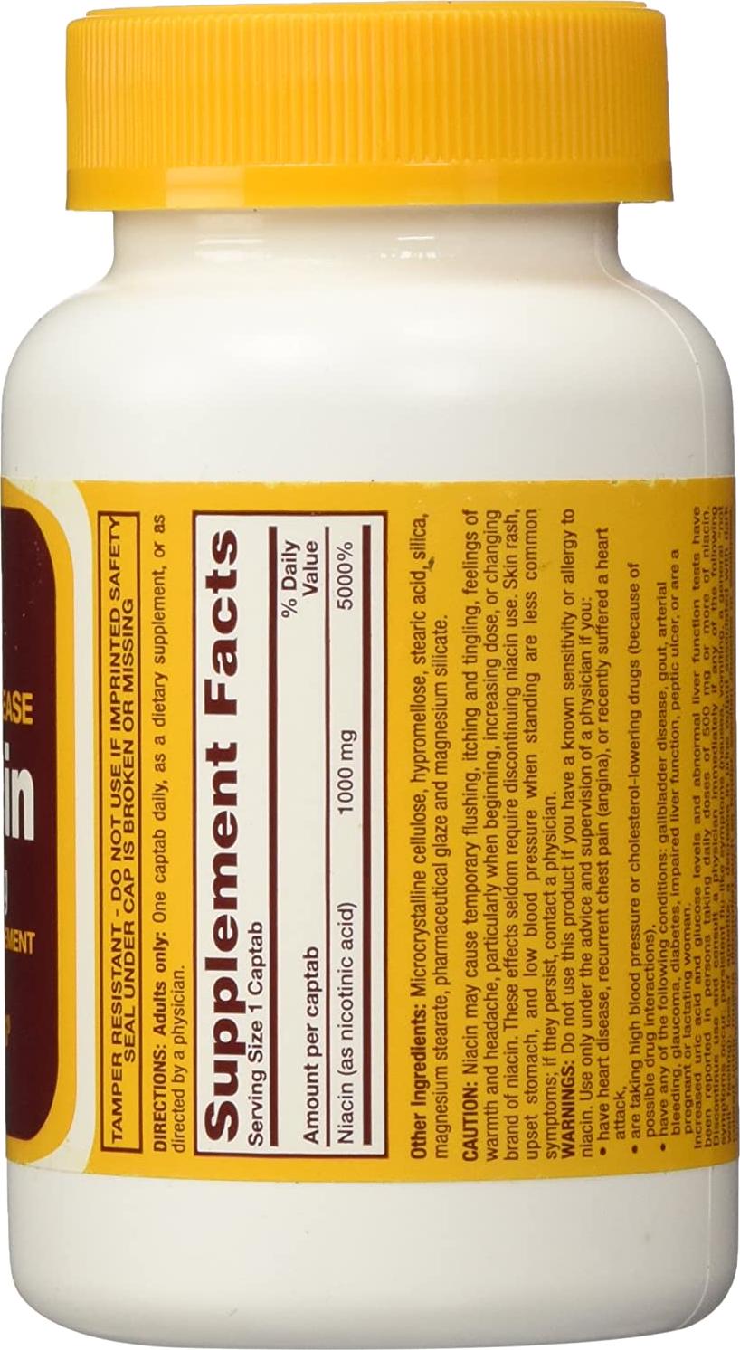 Rugby Niacin Timed Release 1000mg Tablets - 3 Pack (3)