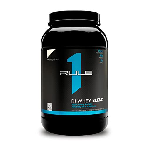 Rule One Proteins Whey Blend - Vanilla Ice Cream, 24g Fast-Acting Whey Protein Concentrates, Isolates, and Hydrolysates Per Serving, with Naturally Occurring EAAs and BCAAs, 2lbs