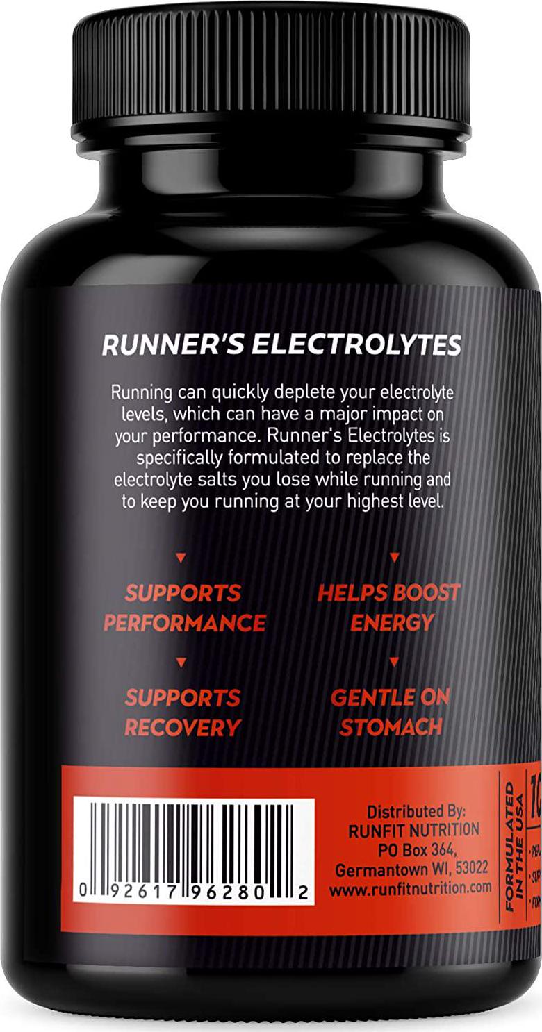 Runner's Electrolytes - Stop Cramps Now - Boosts Endurance and Stops Muscle Fatigue - Salt Electrolyte Pills - Boosts Hydration - Replenishes Exact Electrolytes Lost While Running - 100 Capsules