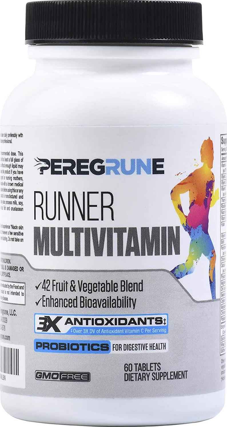Runner Vitamin: Engineered Multivitamin for Runners | Antioxidants for Health and Recovery | Vitamin B Complex for Running Endurance, Energy, VO2 Max, | Probiotics and Whole Foods | Vegan