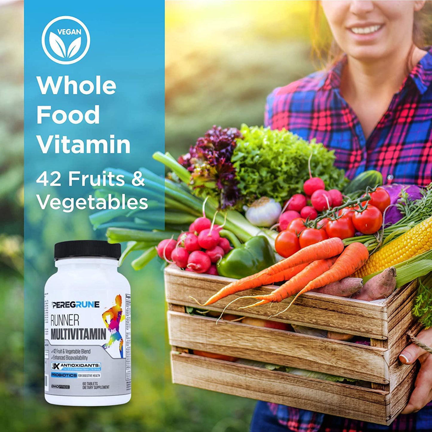 Runner Vitamin: Engineered Multivitamin for Runners | Antioxidants for Health and Recovery | Vitamin B Complex for Running Endurance, Energy, VO2 Max, | Probiotics and Whole Foods | Vegan