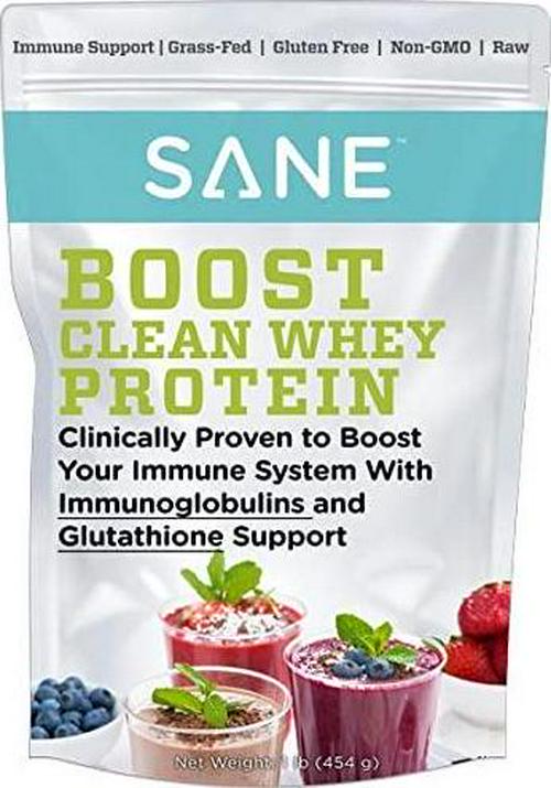 SANE Clean Whey Protein Powder Grass Fed Whey Protein Isolate Plain Unflavored 100% Pure Hormone-Free Non-GMO