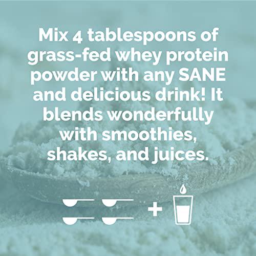 SANE Clean Whey Protein Powder Grass Fed Whey Protein Isolate Plain Unflavored 100% Pure Hormone-Free Non-GMO