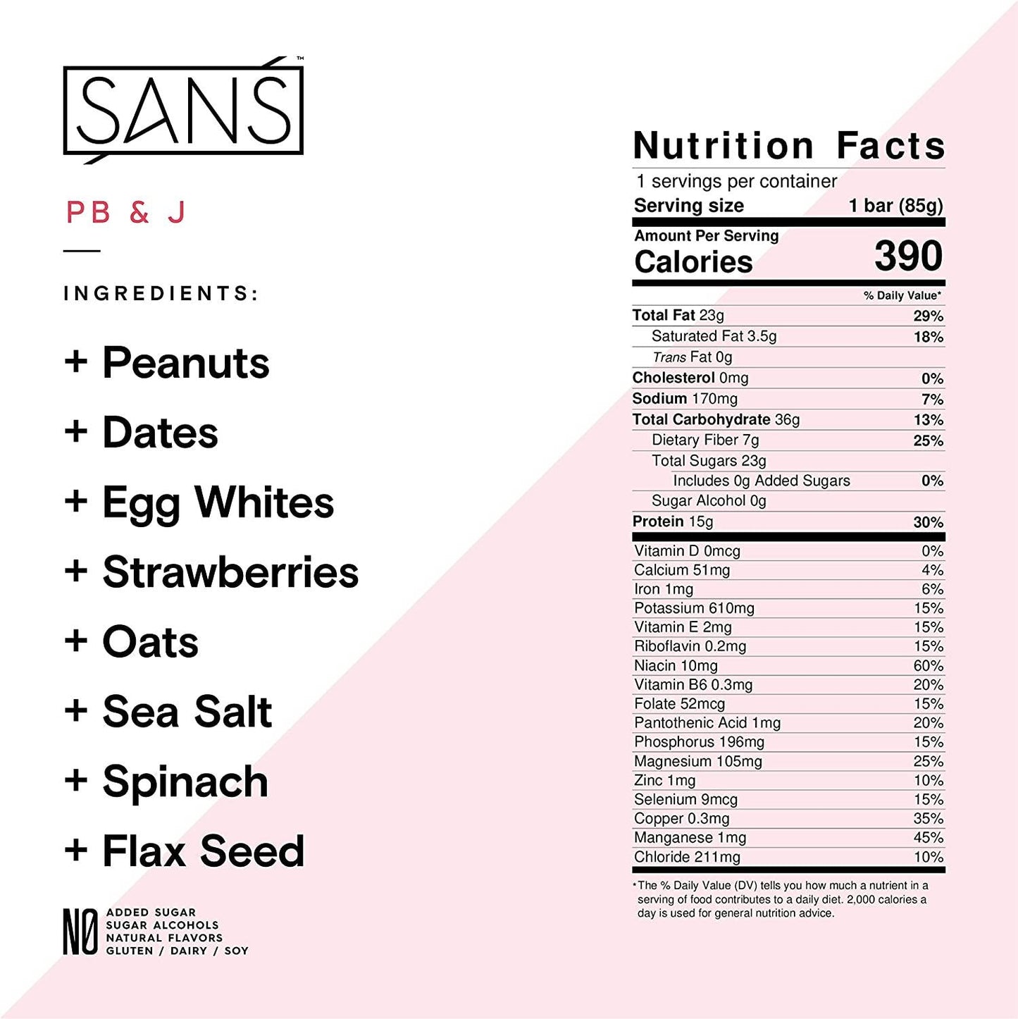 SANS Variety Meal Replacement Protein Bar | All-Natural Nutrition Bar With No Added Sugar | Dairy-Free, Soy-Free, and Gluten-Free | 16 Essential Vitamins and Minerals | (6 Pack)